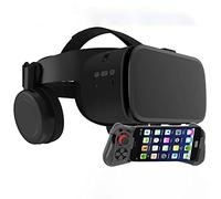 3D Virtual Reality Headset With Remote Controller, Stereo VR Viewer For IMAX Movies And Games, Bluetooth Wireless VR Glasses Compatible With 4.7-6.3" IPhone IOS/Android (Color : Black, Size : 058
