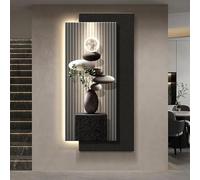 3D Vision Sandstone Wall Art Decor with LED Light, Luxury Sculpture for Vertical Hanging, Creative Stone Sculpture for Home Entrance