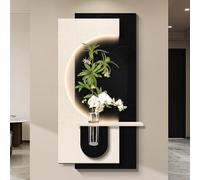 3D Vision Wall Art Decor, Creative Sandstone Wall Sculpture, Plug-in Power Supply Relief LED Decorative Painting, for Living Room Bedroom Hallway Entrance