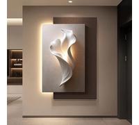 3D Vision Wall Art Decor with Led Light, Living Room Decorative Painting, Wall LED Decor Light for Hotel Lobby Living Room Bedroom(Brown 2,70 * 100cm/27.5 * 31.5in)