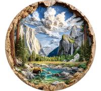 3D Visual Art Puzzles for Adults 1000 Pieces, National Park River Landscape Nature Unique Hard 1000 Pieces Jigsaw Puzzles for Adults, 1000 Pieces Round Puzzle for Adults