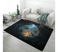 3D Visual Illusion Area Rug, Non-Slip Soft Decorative Floor Carpet, Underwater World Dinosaur Deep Sea Vortex Fissure Magma Carpet for Living Room Bedroom Kids Room Home Decor, 100x150 cm, Color 6