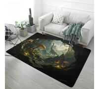 3D Visual Illusion Area Rug, Non-Slip Soft Decorative Floor Carpet, Underwater World Dinosaur Deep Sea Vortex Fissure Magma Carpet for Living Room Bedroom Kids Room Home Decor, 100x120 cm, Color 4