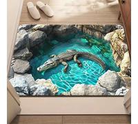 3D Visual Polyester Cloth Floor Mat for Household Bathroom Door, Absorbent and Non Slip Foot Mat, Easy to Maintain