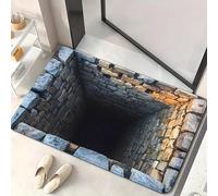 3D Visual Polyester Cloth Floor Mat for Household Bathroom Door, Absorbent and Non Slip Foot Mat, Easy to Maintain