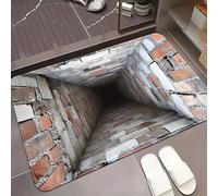 3D Visual Polyester Cloth Floor Mat for Household Bathroom Door, Absorbent and Non Slip Foot Mat, Easy to Maintain