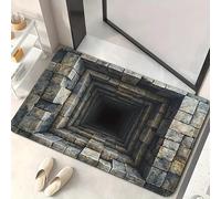 3D Visual Polyester Cloth Floor Mat for Household Bathroom Door, Absorbent and Non Slip Foot Mat, Easy to Maintain