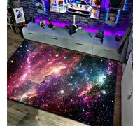 3D Visual Starry Sky Area Rug Galaxy Outer Space Soft Washable Carpet Non-Slip for Kids Boys Girls Bedroom Living Room Dining Room Study (1,120 * 400cm)