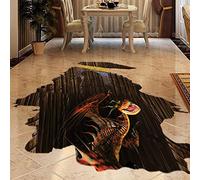 3D Vivid Animals Self-Adhesive Removable Break Through The Wall vinyl wall sticker/wall canvas art Dekorateur (8002E Bright Floor Dinosaur (60 * 90 cm)