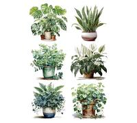 3D Vivid Green Plants Wall Decal,Removable DIY Green Leaves Wall Sticker Home Decor Art Murals Paper Decoration for Bedroom Living Room Office Bathroom