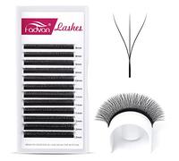 3D W Premade Fans Eyelash Extension 0.07C Curl Mixed 8-12mm W-Shape Pre Made Russian Volume Lashes by FADVAN Natural Matte Black