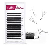 3D W Premade Fans Eyelash Extension 0.07D Curl Mixed 8-12mm W-Shape Pre Made Russian Volume Lashes by FADVAN Natural Matte Black