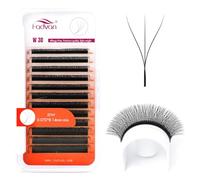 3D W Premade Fans Eyelash Extension 0.07D Curl Mixed 8-14mm W-Shape Pre Made Russian Volume Lashes by FADVAN Natural Matte Black