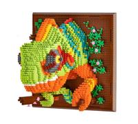 3D Wall Art Chameleon Animal Micro Mini Building Blocks Set for Adults, Home Wall Decor Table Display, Creative Birthday Gift Toy for Kids Teens (2688 PCS)