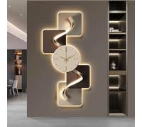 3D Wall Art Clock with LED Light, Modern Geometric Design, Silent Movement Decorative Wall Decor for Entryway, Plug-In Power Supply, 19.7 x 39.4 in