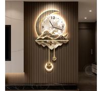 3D Wall Art Clock with LED Light - Modern Luxury Zen Backlit Mountain Landscape Decorative Wall Clock with Silent Movement for Home Decor