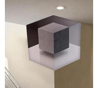 3D Wall Art Corner Stickers, Large Optical Illusion Impossible Corner Wall Art Decal, Cool 3D Optical Illusion Cube Design Sticker for Home Office Dorm Decor