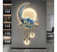 3D Wall Art, Creative Landscape Sculpture with LED Lights, Mountain and Water Design for Living Room, Entrance, and Corridor, Unique Wall Decoration, 80x150cm