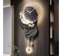 3D Wall Art Decor Clock with LED Light - Large Hanging Sculpture Painting for Living Room and Corridor, Includes Voice Control Switch
