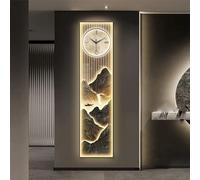 3D Wall Art Decor Clock with LED Light - Plug-in Power Supply Lamp Paint 3D Wall Sculptures Painting Hanging Artwork Walls Art for Hallway, Dining Room,Bedroom and Office(Black 3,35x140cm/13.8x55.1in)