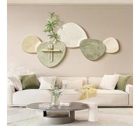 3D Wall Art Decor, Creative Wall Sculpture with Vase and Artificial Plant, Entrance Decoration for Hotel Lobby, 80x36cm