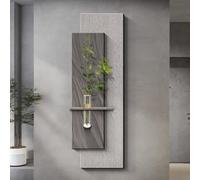 3D Wall Art Decor, LED Sandstone Painting with Vase and Artificial Plant for Hallway, Creative Mural Decoration