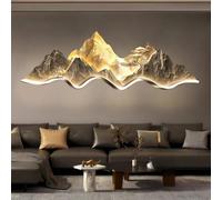 3D Wall Art Decor,Luxury Living Room Decorative Paintings,Wall Art for Sofa Background with a Mountain Motif,and High-End Mountain and Water Landscape Wall Art with Integrated Lighting. H,120 * 40