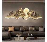 3D Wall Art Decor,Luxury Living Room Decorative Paintings,Wall Art for Sofa Background with a Mountain Motif,and High-End Mountain and Water Landscape Wall Art with Integrated Lighting. F,120 * 40