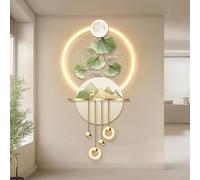 3D Wall Art Decor Modern, 3D Wall Sculptures Art with LED Light Porch, Decorative Painting for Entrance, for Living Room, Bedroom & Hallway, Modern Vertical Hanging(Gold 19,50*110cm/20*43.3in)