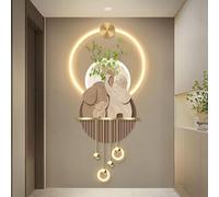 3D Wall Art Decor Modern, 3D Wall Sculptures Art with LED Light Porch, Decorative Painting for Entrance, for Living Room, Bedroom & Hallway, Modern Vertical Hanging(Gold 1,50*110cm/20*43.3in)