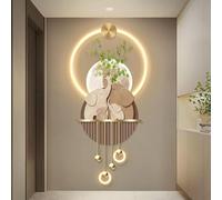 3D Wall Art Decor Modern, 3D Wall Sculptures Art with LED Light Porch, Decorative Painting for Entrance, for Living Room, Bedroom & Hallway, Modern Vertical Hanging(Gold 13,50*110cm/20*43.3in)