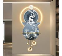 3D Wall Art Decor Modern, 3D Wall Sculptures Art with LED Light Porch, Decorative Painting for Entrance, for Living Room, Bedroom & Hallway, Modern Vertical Hanging(Gold 2,50*110cm/20*43.3in)