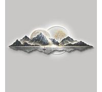3D Wall Art Decor - Traditional Chinese Welcoming Pine Wall Hanging Painting with LED Light, Handmade Wall Sculpture, Oriental Home Decoration