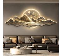 3D Wall Art Décor - Traditional Chinese Welcoming Pine Wall Hanging with LED Light, Handmade Wall Sculpture, Oriental Home Decor