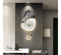 3D Wall Art Decor Wall Clock for Living Room Bedroom Hallway, LED Art Sculptures Home Interior Modern Silent