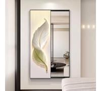 3D Wall Art Decor with Full-Length Mirror ， Modern Push-Pull Fengshui Mirror for Living Room, Bedroom, Entryway - Invisible Dressing Mirror