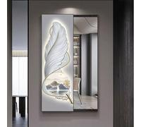 3D Wall Art Decor with Full-Length Mirror ， Modern Push-Pull Fengshui Mirror for Living Room, Bedroom, Entryway - Invisible Dressing Mirror