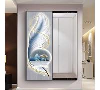 3D Wall Art Decor with Full-Length Mirror ， Modern Push-Pull Fengshui Mirror for Living Room, Bedroom, Entryway - Invisible Dressing Mirror