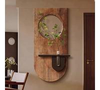 3D Wall Art Decor with Glass Vases and LED, Vintage Decorative Painting for Hallway and Entrance, Creative Wall Hanging Sculpture