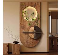 3D Wall Art Decor with Glass Vases and LED, Vintage Decorative Painting for Hallway and Entrance, Creative Wall Hanging Sculpture