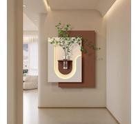 3D Wall Art Decor with LED, Artificial Greenery for Bedroom, Living Room, Entryway, Plug-in Power Supply, 75 x 63cm