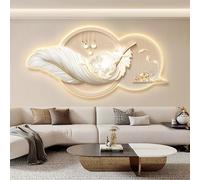 3D Wall Art Decor with LED Light, Large Wall Sculpture for Bedroom, Living Room, Entryway, Plug-in Power Supply
