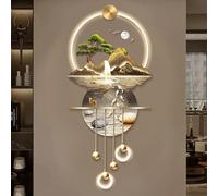 3D Wall Art Decor with LED Light, Modern Abstract Landscape Painting for Office Living Room Bedroom