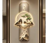 3D Wall Art Decor with LED Light, Oriental Landscape Painting for Modern Home, Office, and Bedroom Decoration