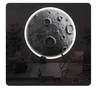 3D Wall Art Decor with LED Light, Three-Dimensional Moon Wall Lamp Relief Mural for Living Room, Bedroom, Gaming Room, Hotel Decor, Unique Birthday Gift