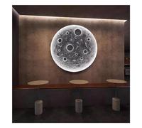 3D Wall Art Decor with LED Light, Three-Dimensional Moon Wall Lamp Relief Mural for Living Room, Bedroom, Gaming Room, Hotel Decor, Unique Birthday Gift