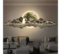 3D Wall Art Decor with LED Light, Traditional Chinese Hanging Painting for Bedroom, Living Room, and Entrance, 35x100cm