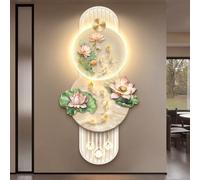 3D Wall Art Decor with LED Light, Wall Sculpture Painting Decoration, UV Carving and Crystal Porcelain Process, Modern Home Decorative Wall Lamp for Living Room Office(B,40 * 80cm)
