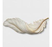3D Wall Art Decor With LED Lights,Hand-Painted 3D Feather Wall Decor, Textured Modern Art For Entryway & Living Room, Luxury Home Accent (WhiteB 39.4 * 13.8in)