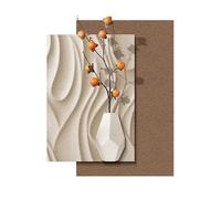 3D Wall Art Decor with LED Lights, Hand-Painted Sandstone Texture Vase Design, Textured Modern Wall Art for Entryway and Living Room